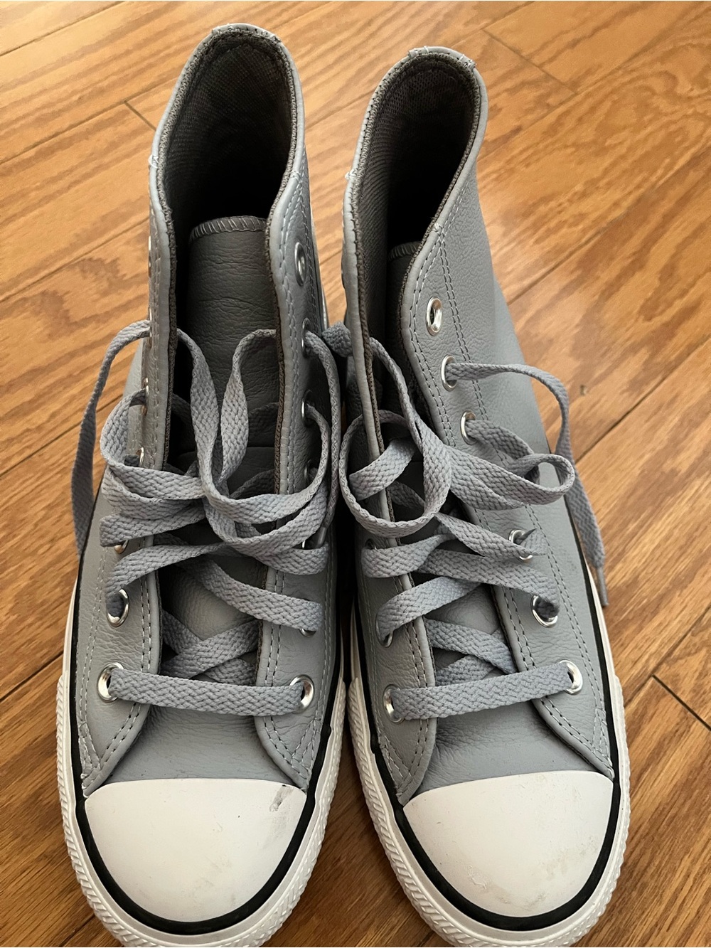 Converse Gray and White High-Top Sneakers